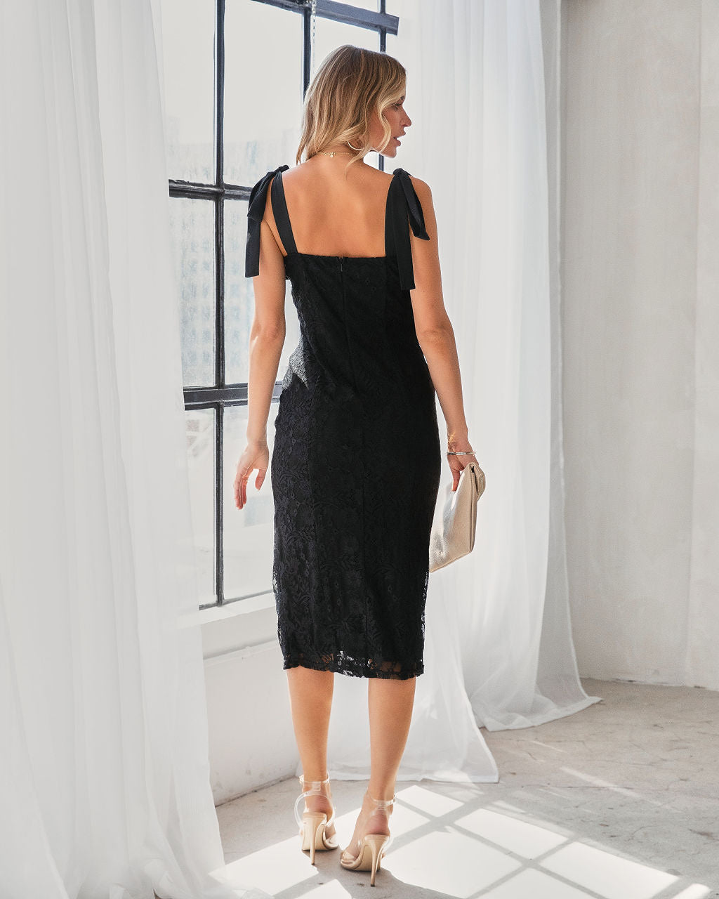 Endless Love Story Lace Midi Dress - Black - SALE