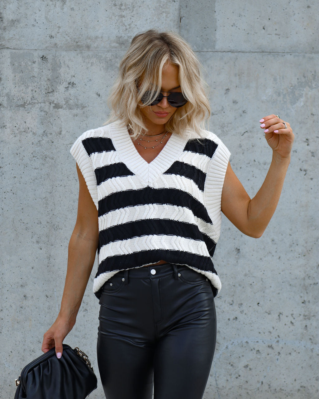 Between The Lines Striped Sweater Vest