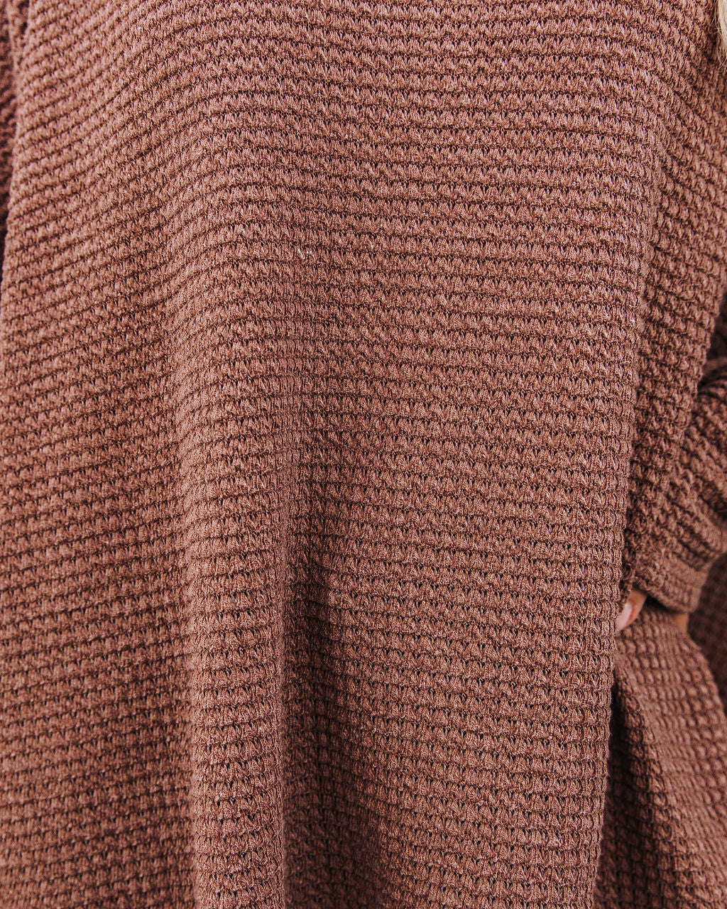 Lovell Boat Neck Thermal Knit Top - Wood