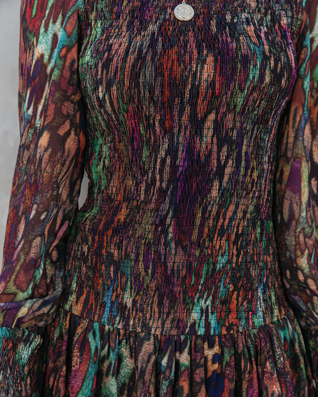 Jayde Printed Smocked Mini Dress