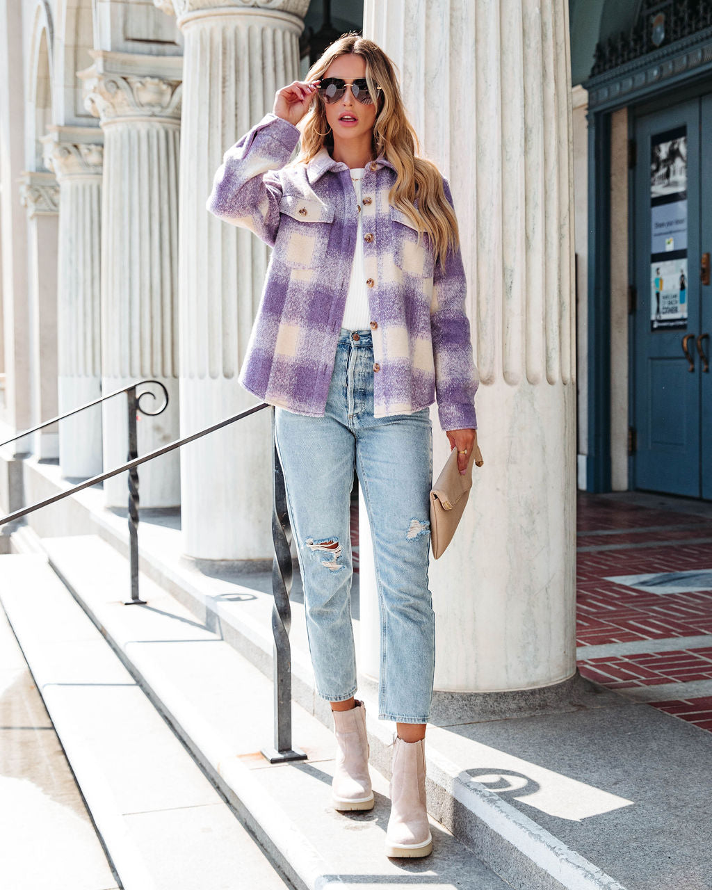 Aspen Is Calling Pocketed Plaid Jacket - SALE
