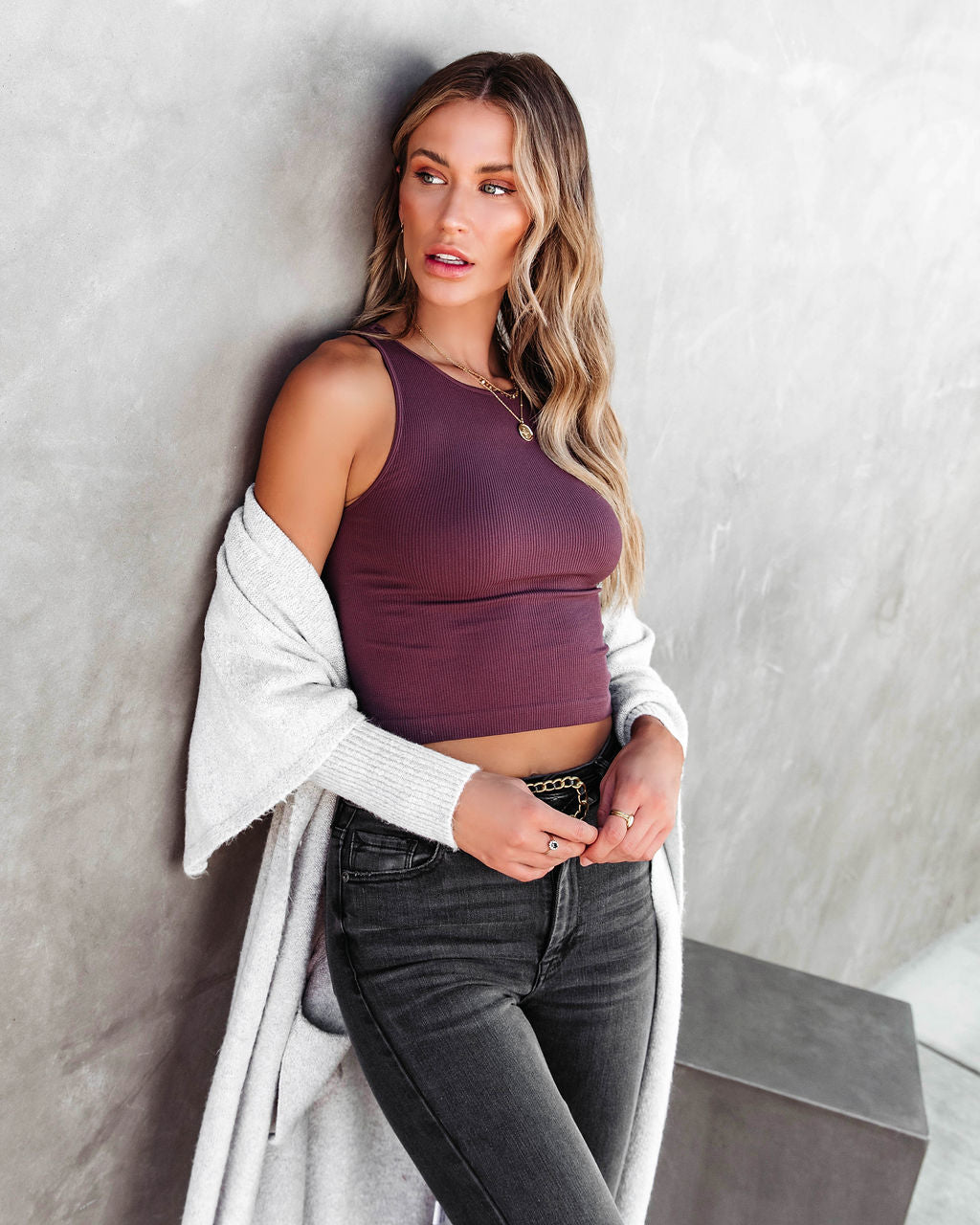 Halo Seamless Crop Top - Huckleberry