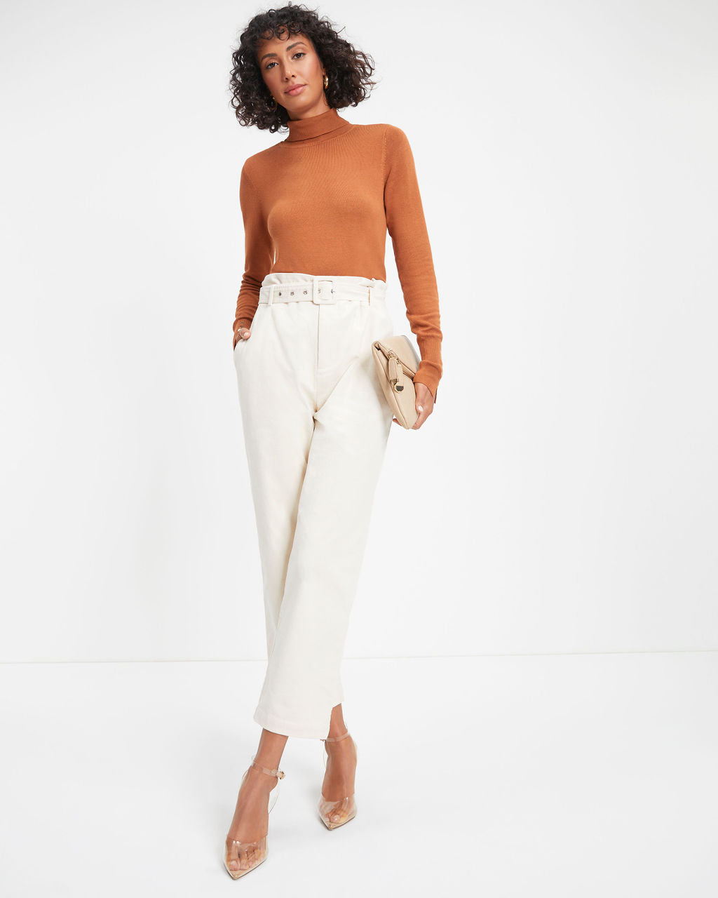 Something To Remember Turtleneck Long Sleeve Top - Caramel