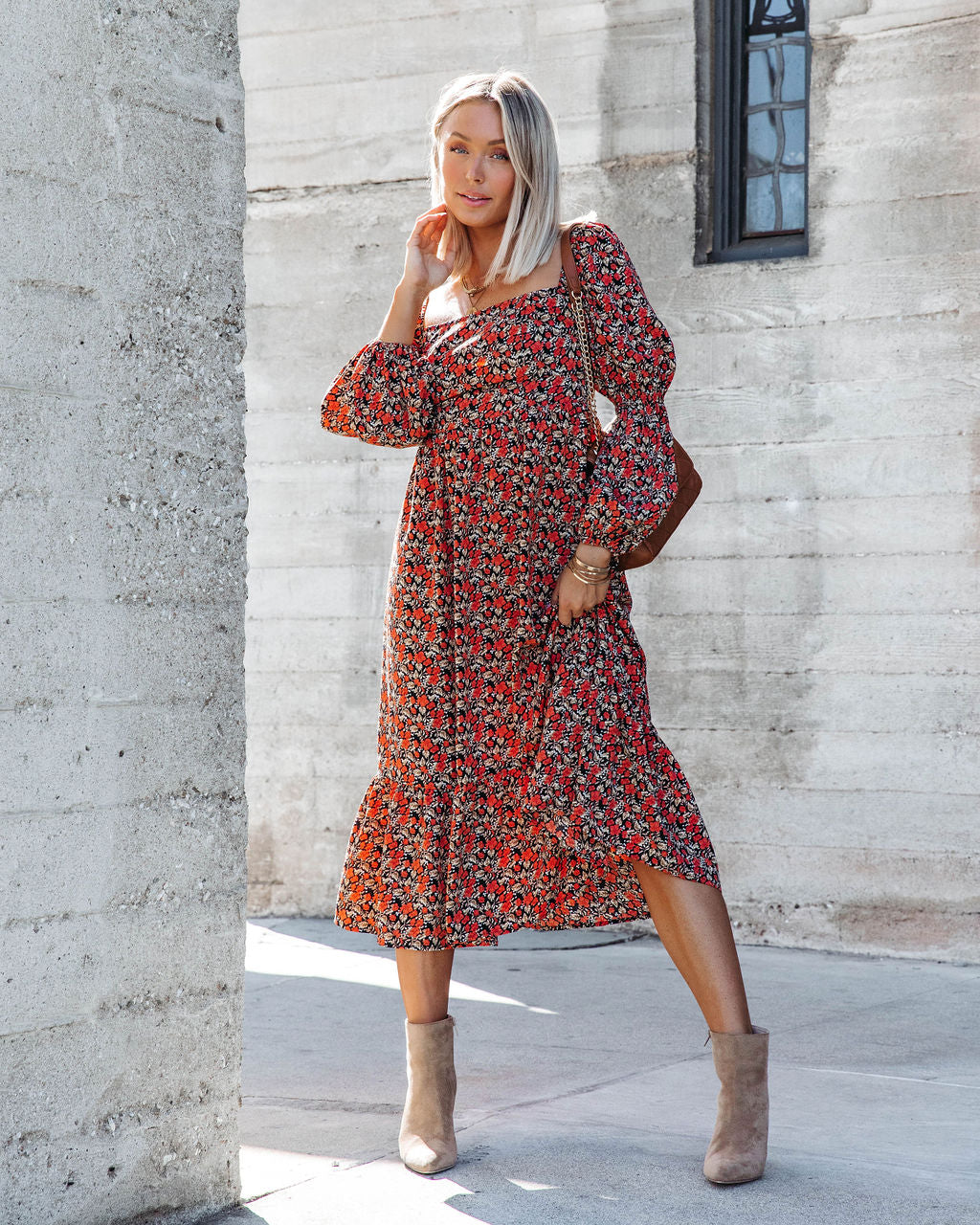 Katie Girl Floral Midi Dress