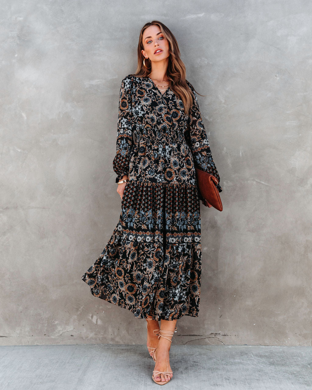 Gracie Printed Chiffon Midi Dress