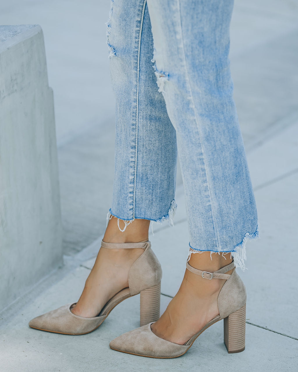 Jolie Faux Suede Pointed Strappy Heel - SALE