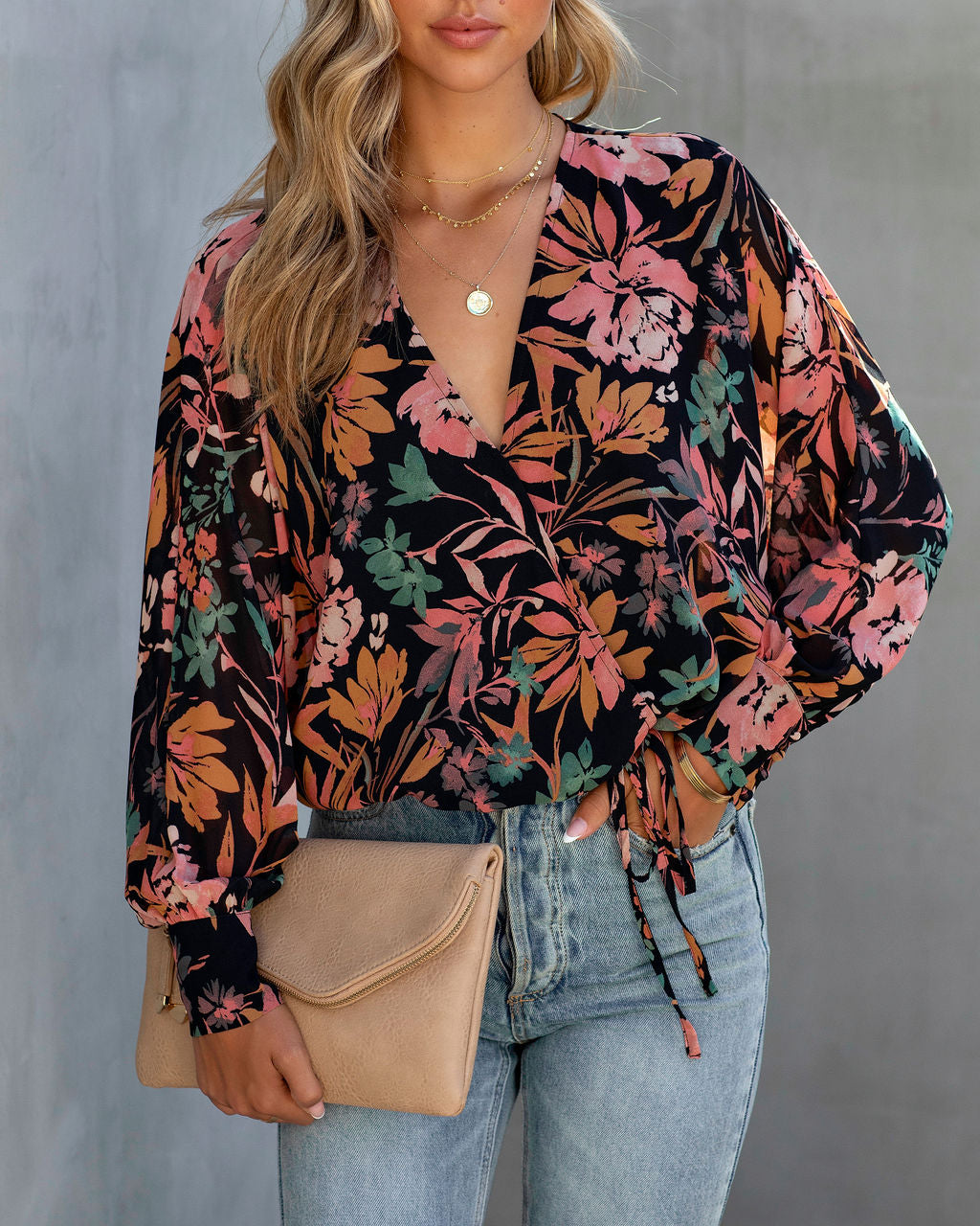 Good Intentions Floral Drape Top - SALE