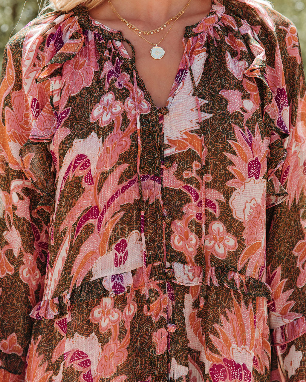 Oh Romeo Floral Shimmer Ruffle Tiered Mini Dress - FINAL SALE