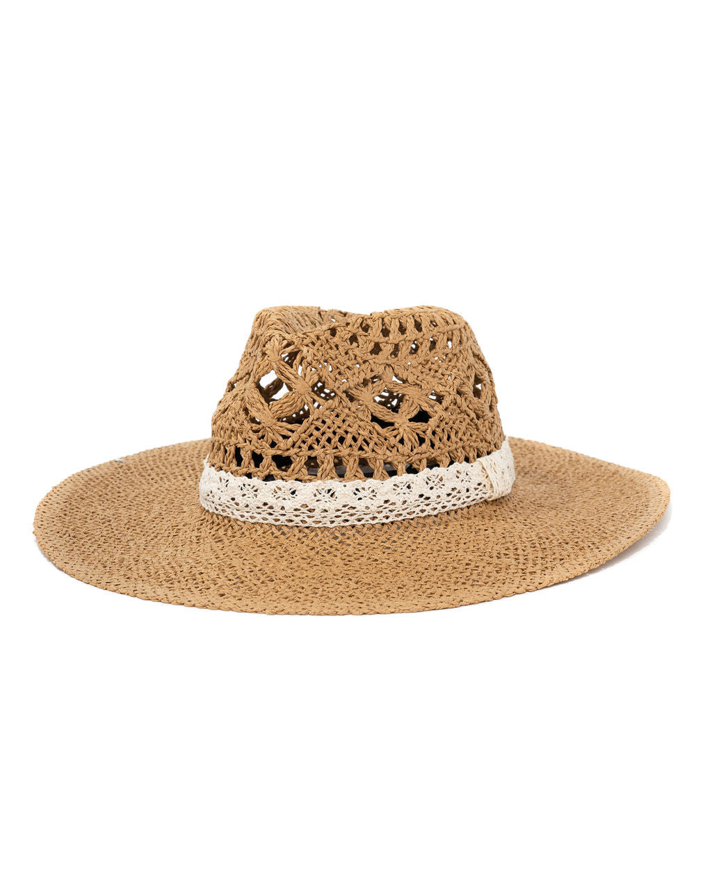 Bondi Lace Straw Hat - Tan - FINAL SALE