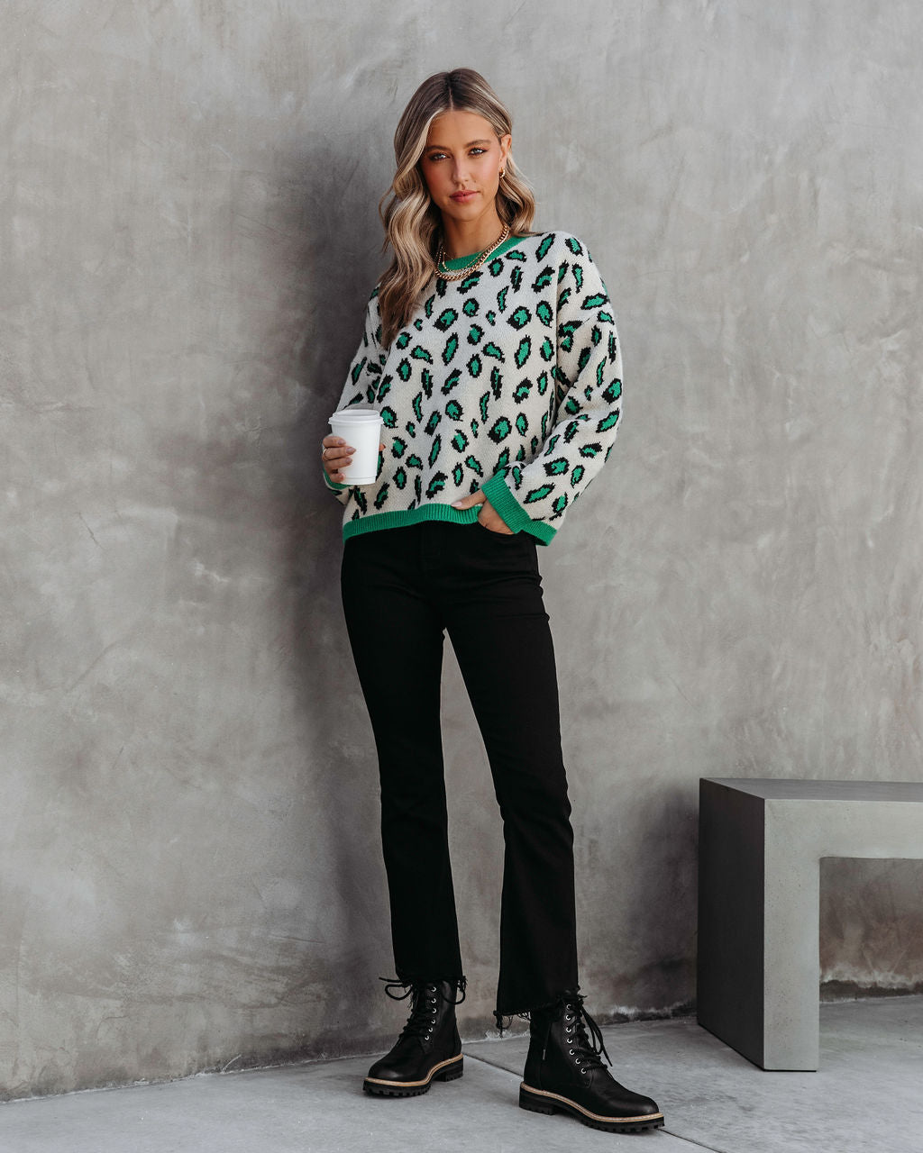 Amazonia Leopard Sweater - Green