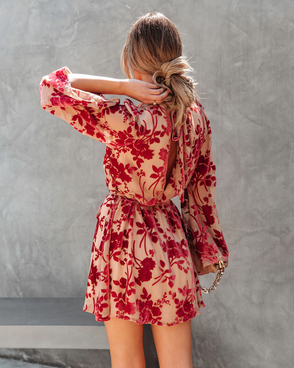 Calgary Floral Velvet Tie Dress