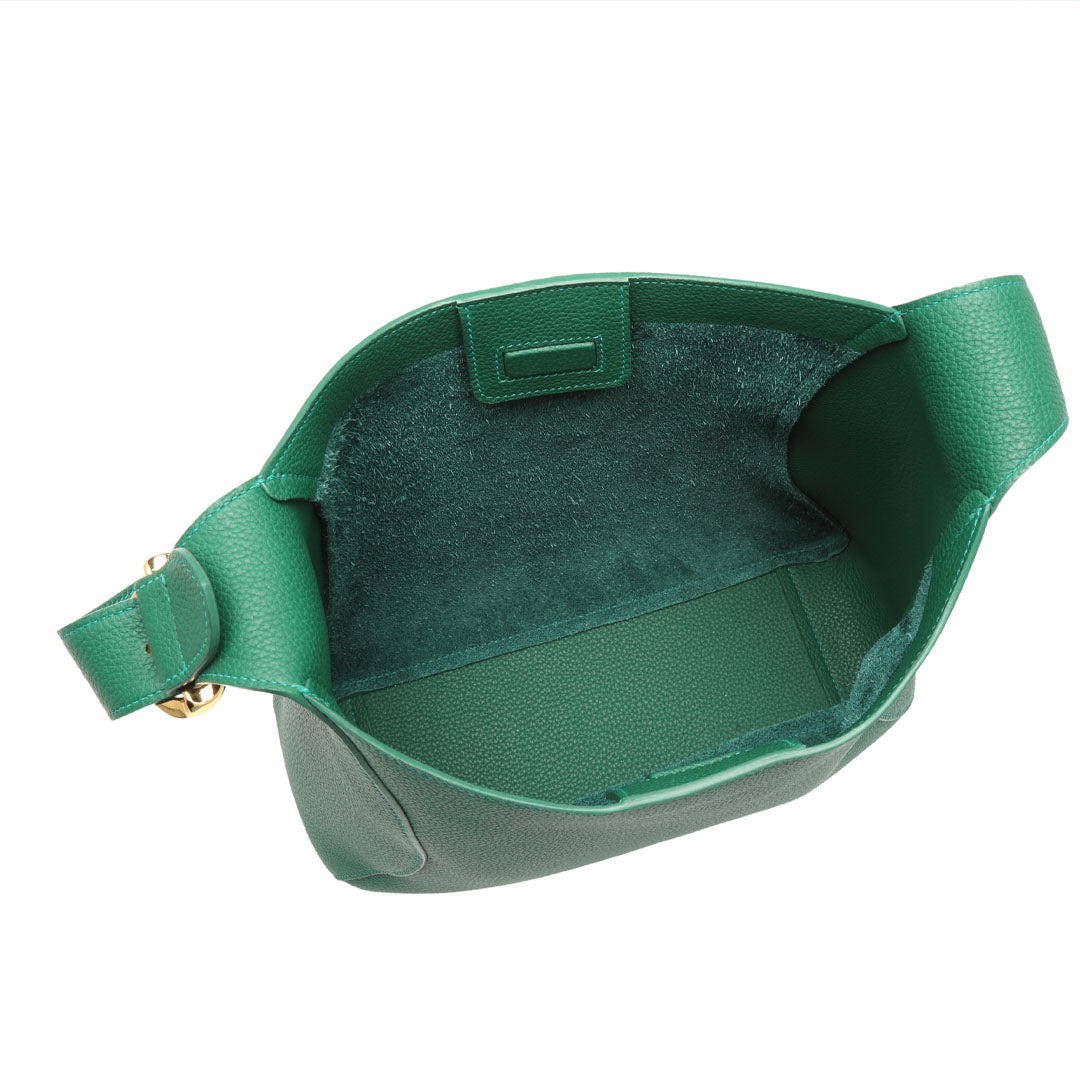 Handmade Green TOGO Leather Shoulder Hobo Bag