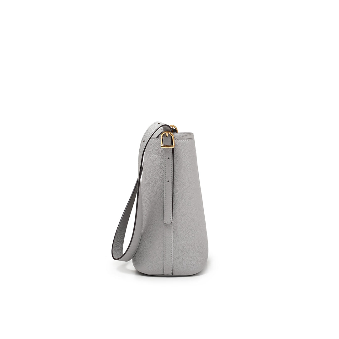 Handmade Gray TOGO Leather Bucket Bag