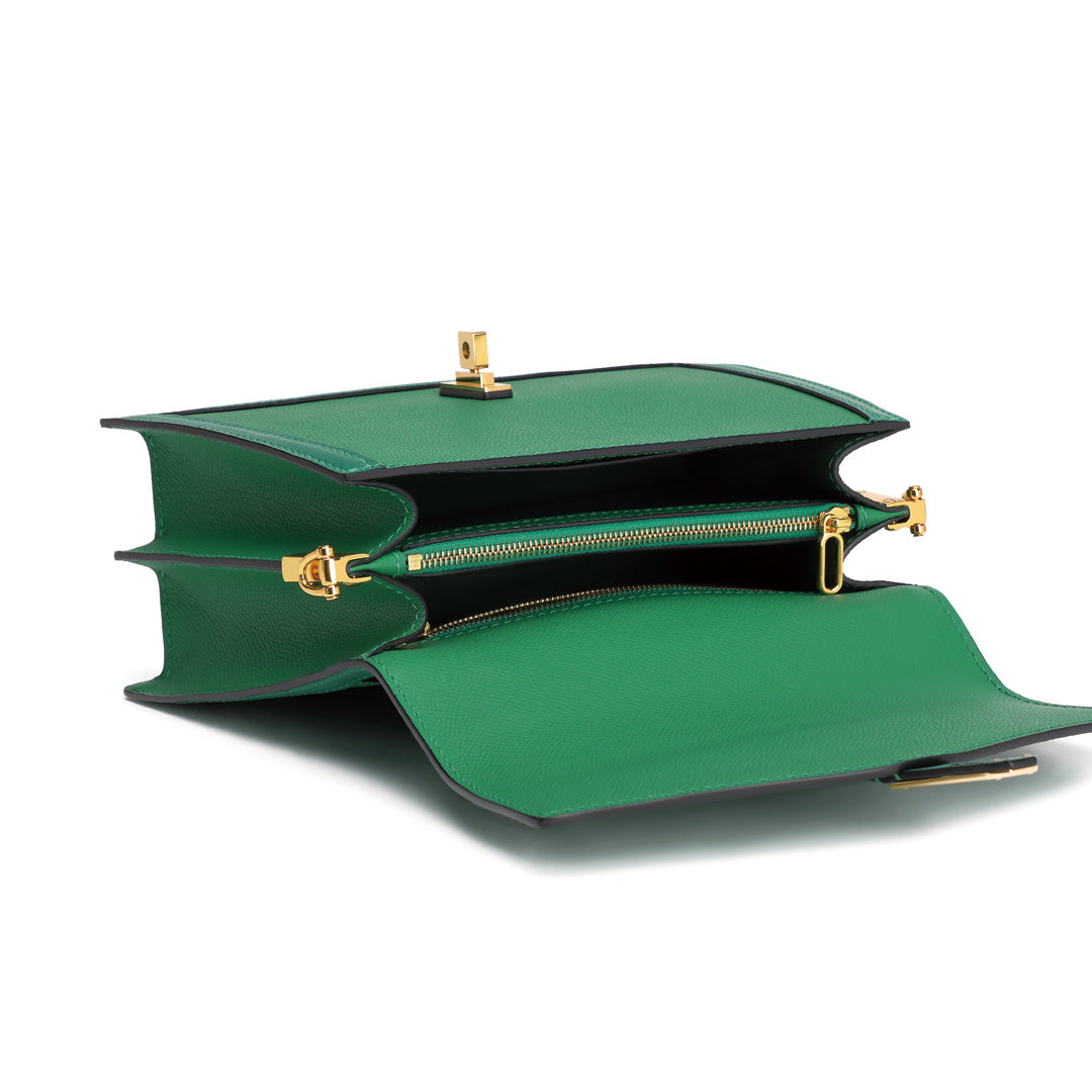 Handmade Green EP SWIFT Leather Organ Crossbody Bag