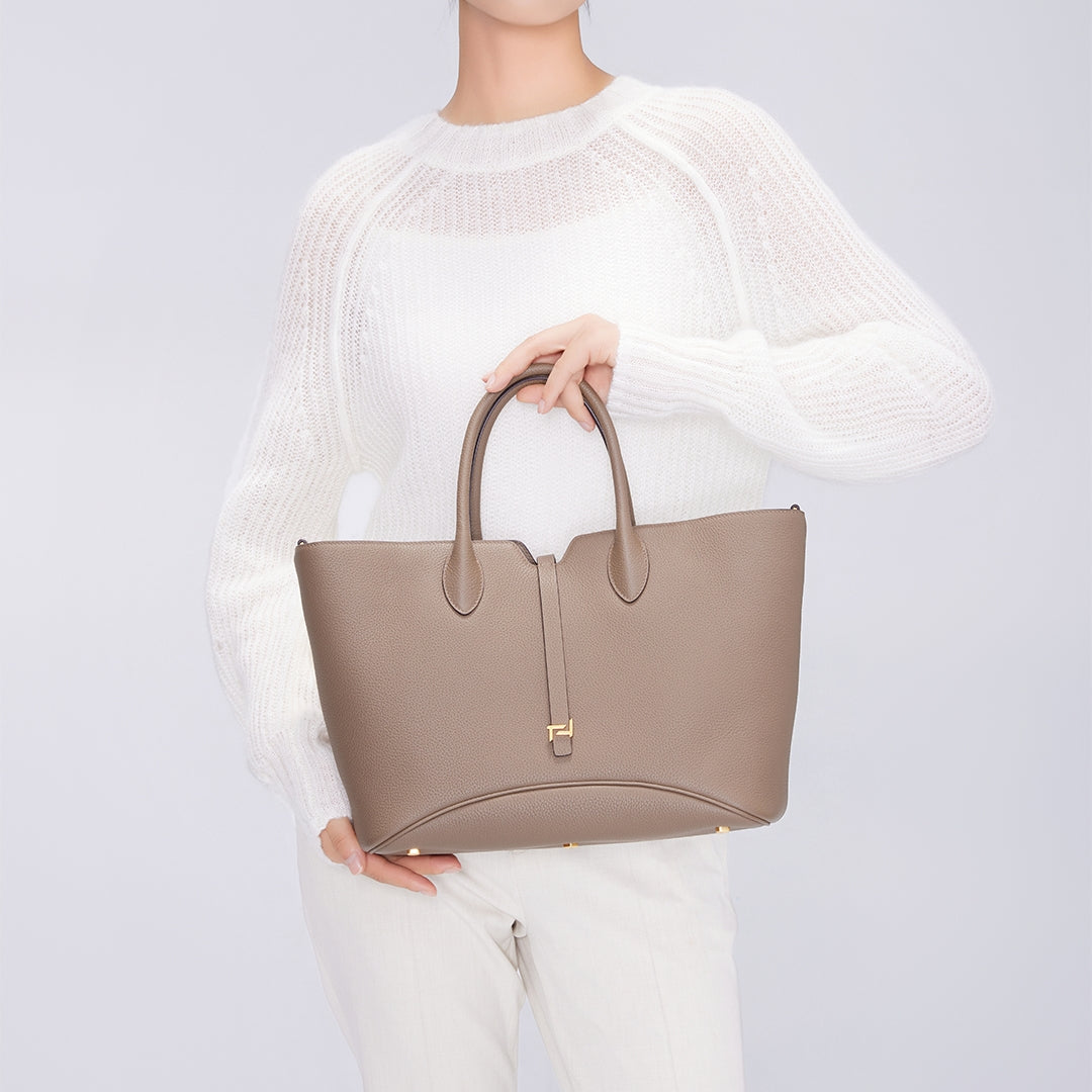 Handmade Etoupe TOGO Leather Tote Bag