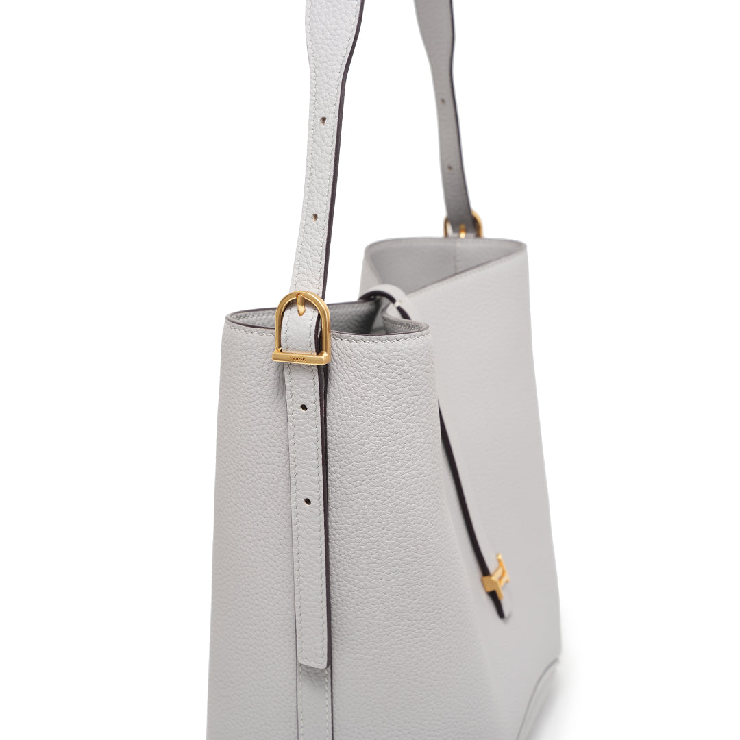 Handmade Gray TOGO Leather Bucket Bag