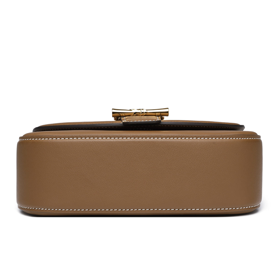 Handmade Brown SWIFT Leather Crossbody Flap Saddle Bags