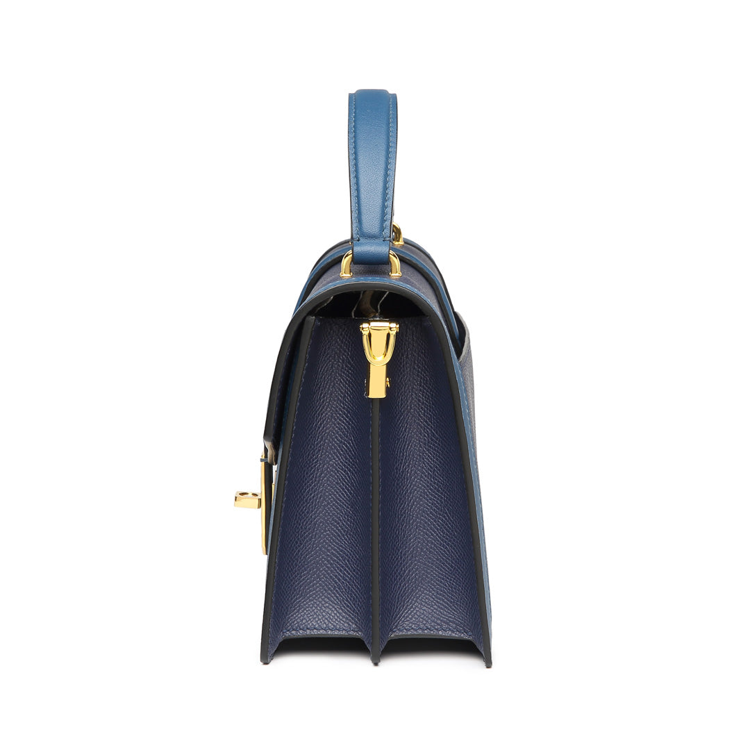 Handmade Blue EP SWIFT Leather Organ Crossbody Bag