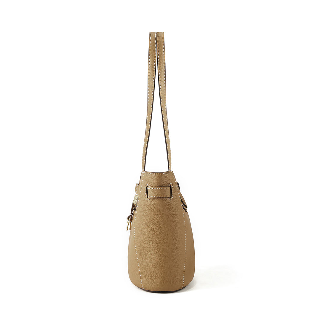 Handmade Milk Tea TOGO Leather Shoulder Tote Bag