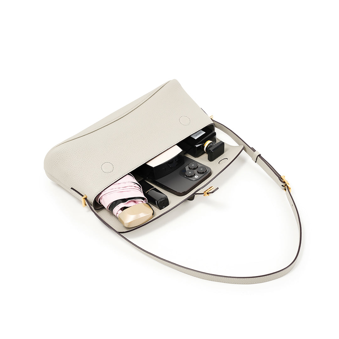 Handmade Gray TOGO Leather Shoulder Bag