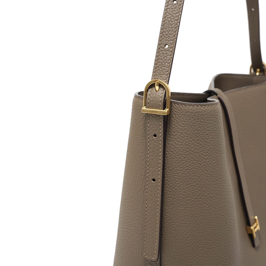 Handmade Etoupe TOGO Leather Bucket Bag