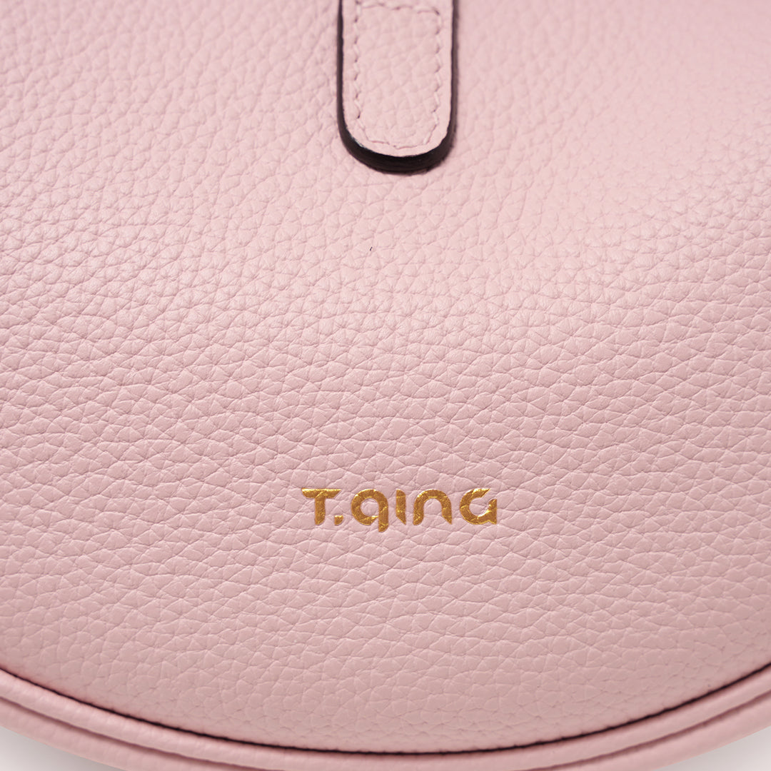 Handmade Pink TOGO Leather Crescent Bag