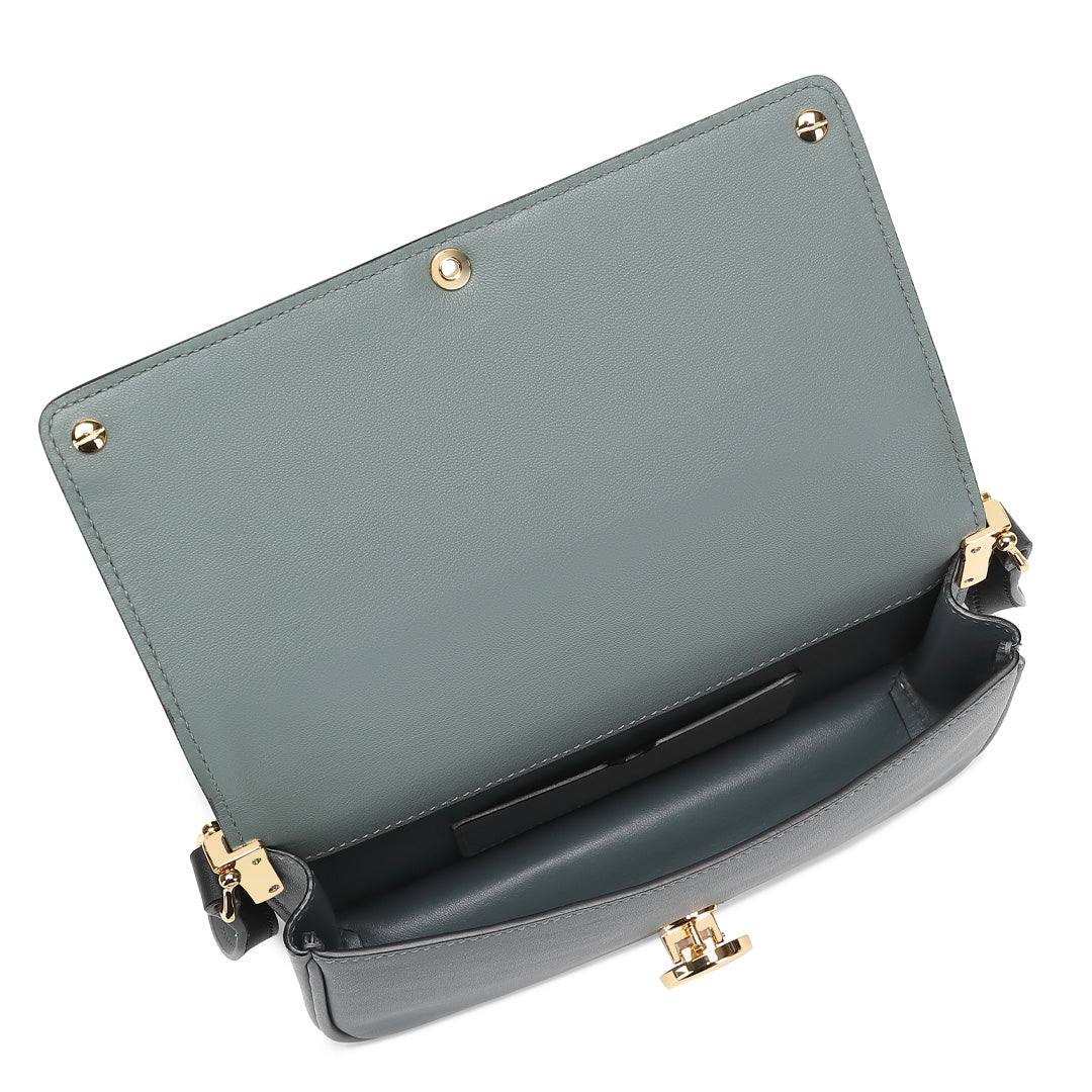 Handmade Blue SWIFT Leather Crossbody Gemini Saddle Bag