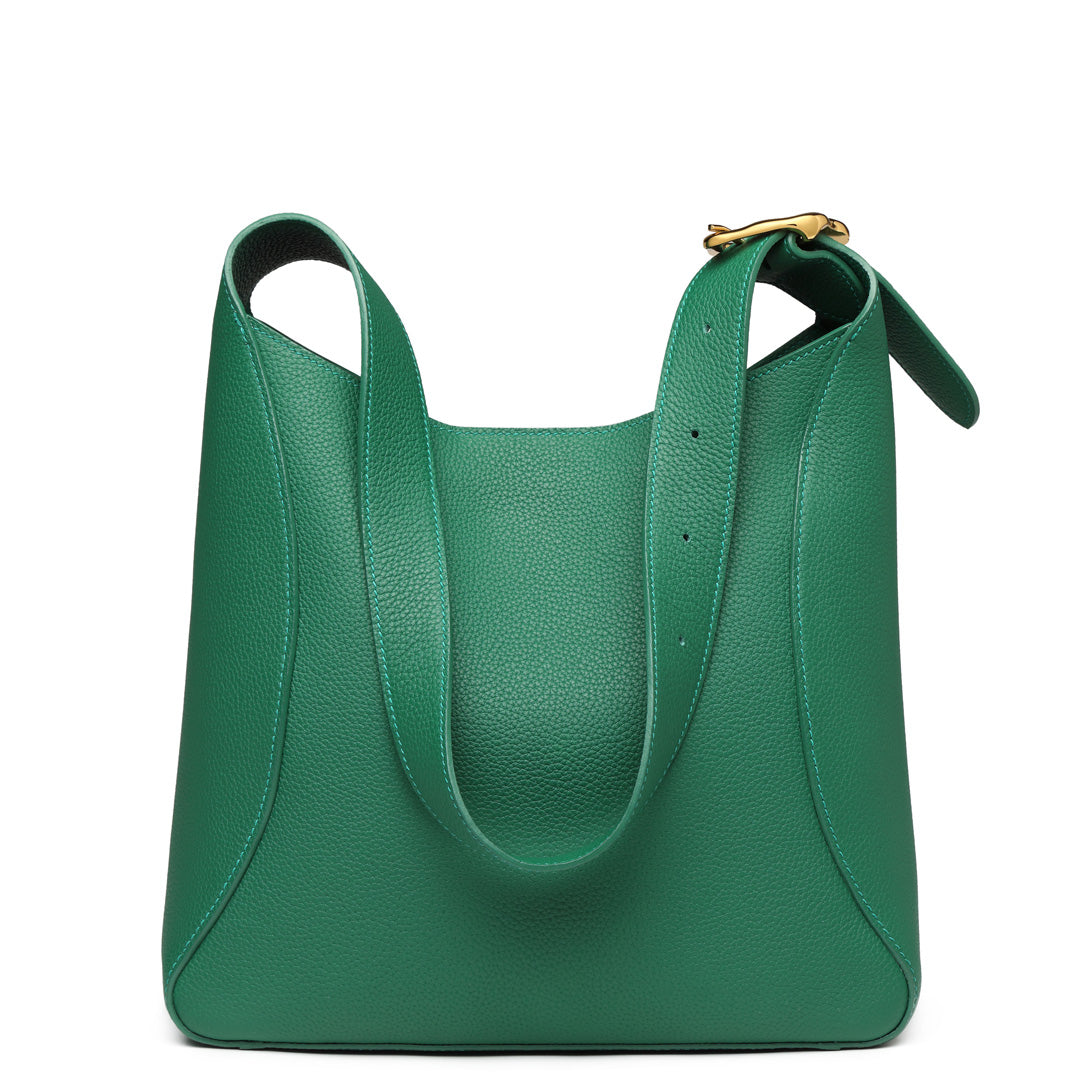 Handmade Green TOGO Leather Shoulder Hobo Bag