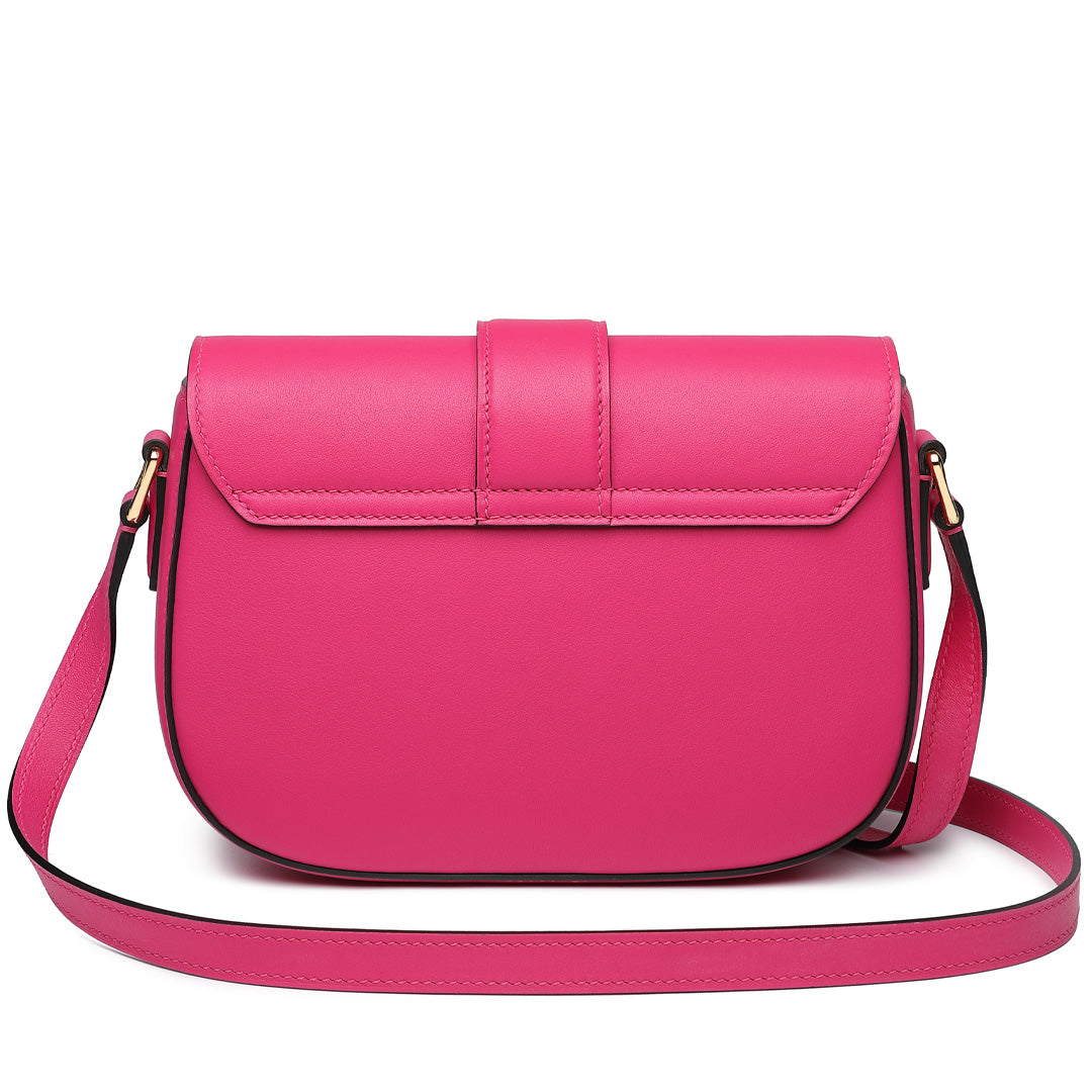 Handmade Pink SWIFT Leather Crossbody Flap Saddle Bags