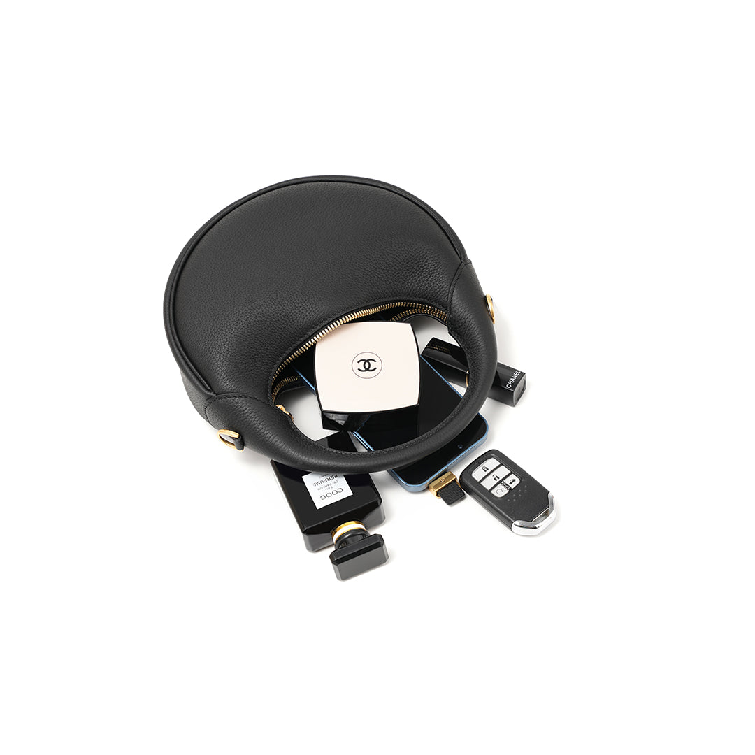 Handmade Black TOGO Leather Crescent Bag