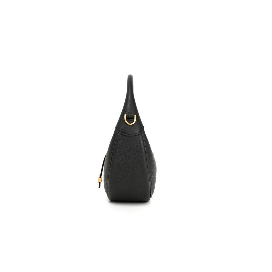 Handmade Black TOGO Leather Crescent Bag