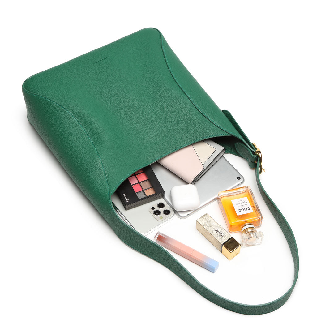 Handmade Green TOGO Leather Shoulder Hobo Bag