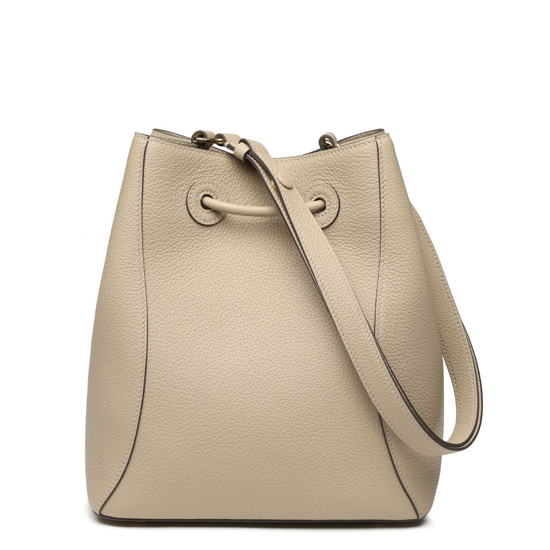 Handmade Apricot TOGO Leather Shoulder Bucket Bag