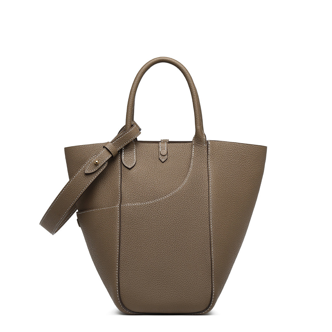 Handmade Etoupe TOGO Leather Picotin Tote Bag