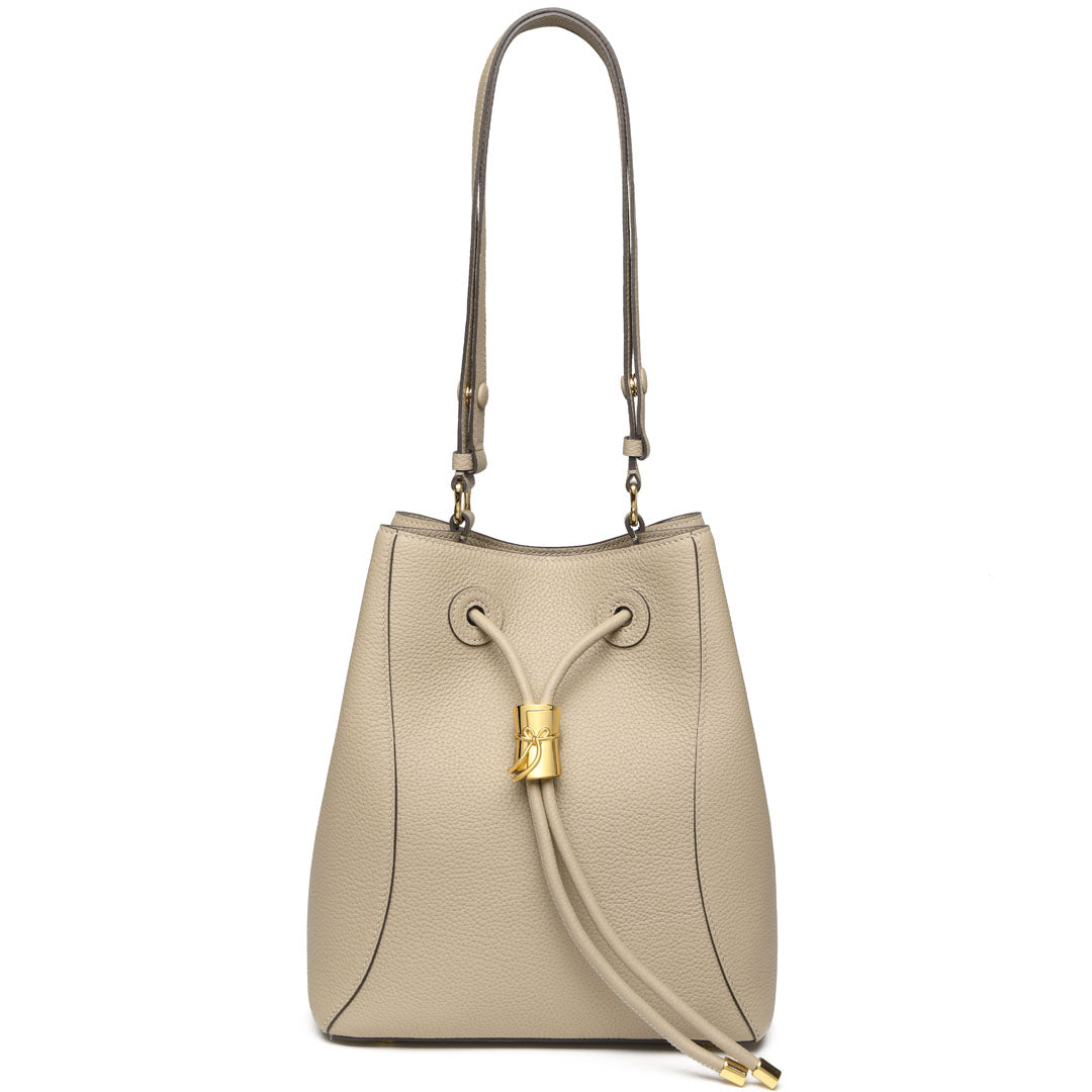 Handmade Apricot TOGO Leather Shoulder Bucket Bag