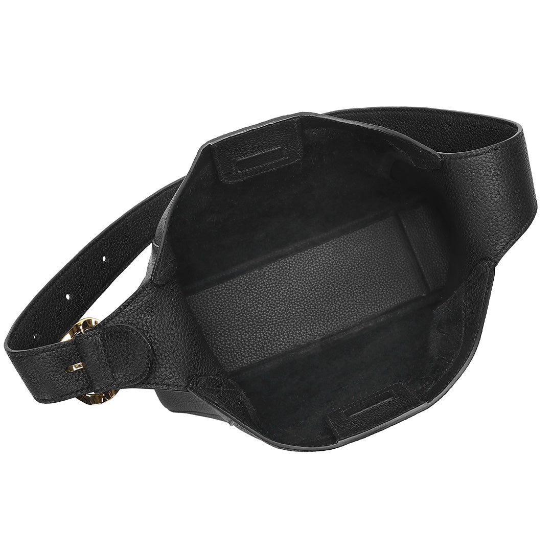 Handmade Black TOGO Leather Shoulder Hobo Bag