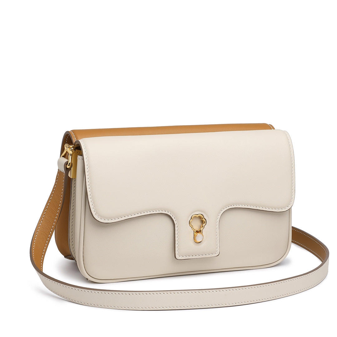 Handmade Biscuit SWIFT Leather Crossbody Gemini Saddle Bag