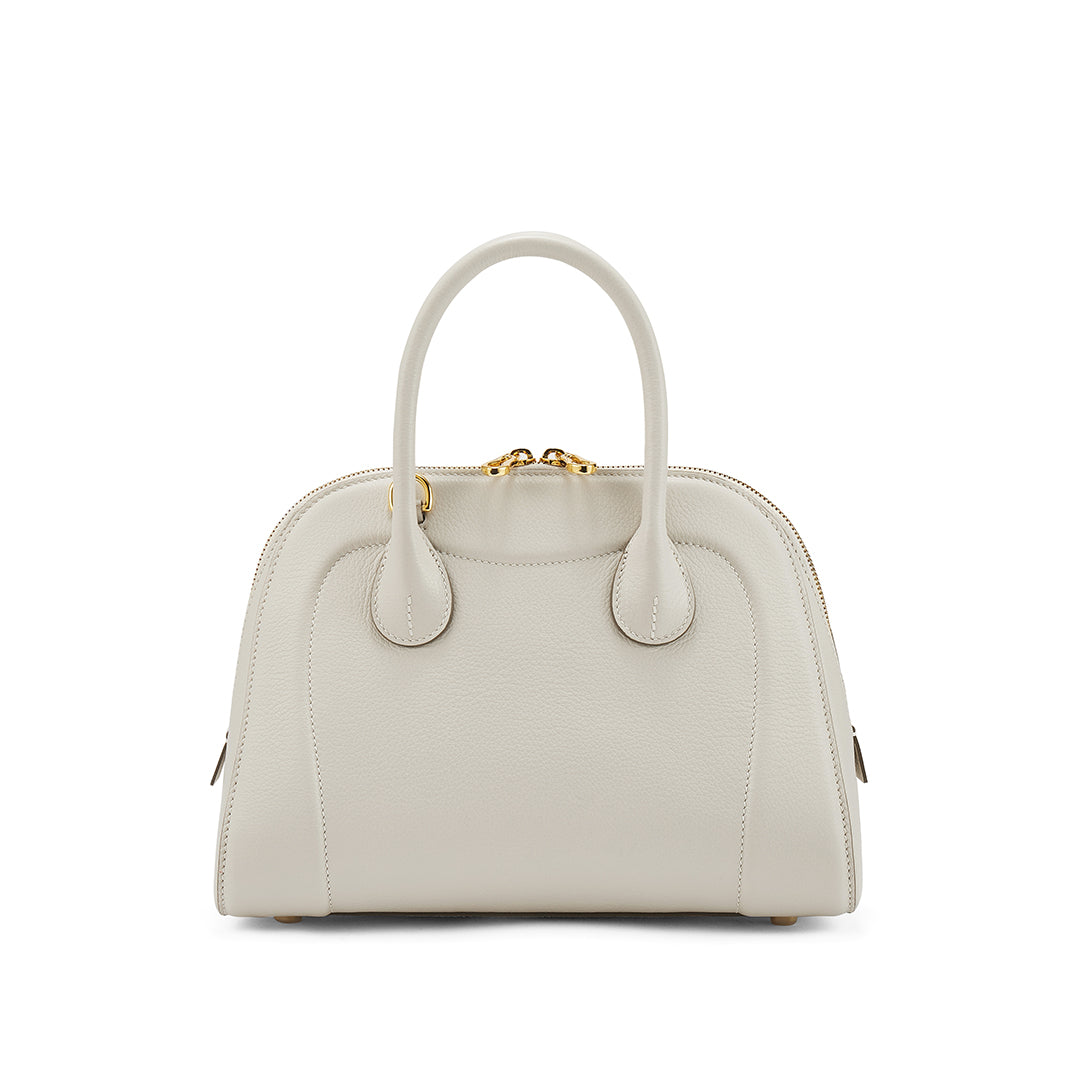 Handmade Cream White EVE Leather Dome Shell Tote Bags