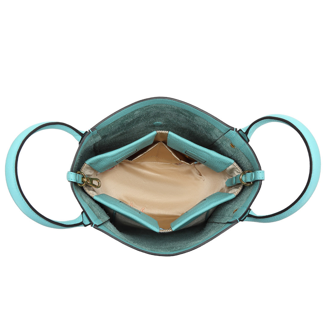 Handmade Macaron Blue TOGO Leather Picotin Tote Bag