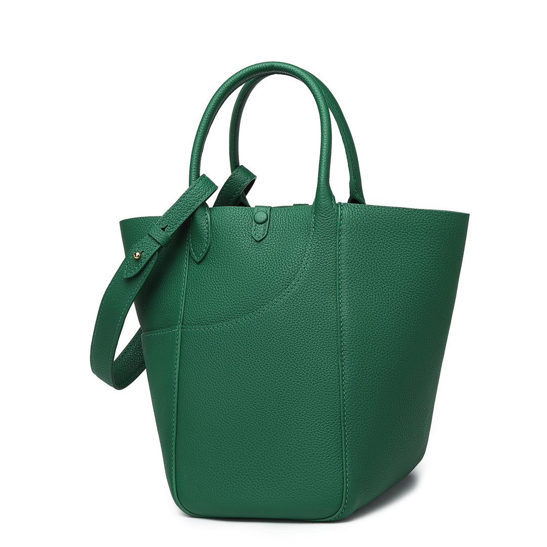 Handmade Green TOGO Leather Picotin Tote Bag