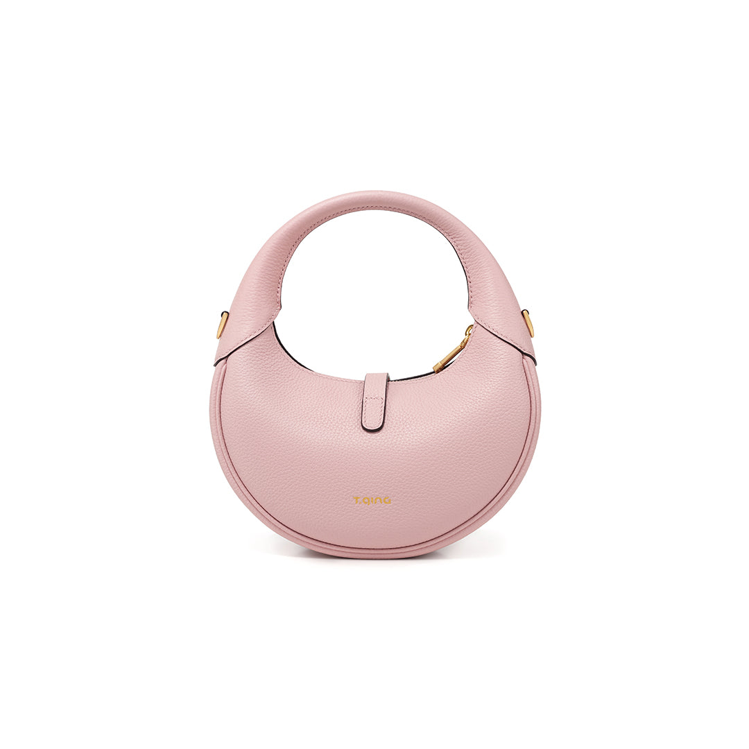 Handmade Pink TOGO Leather Crescent Bag