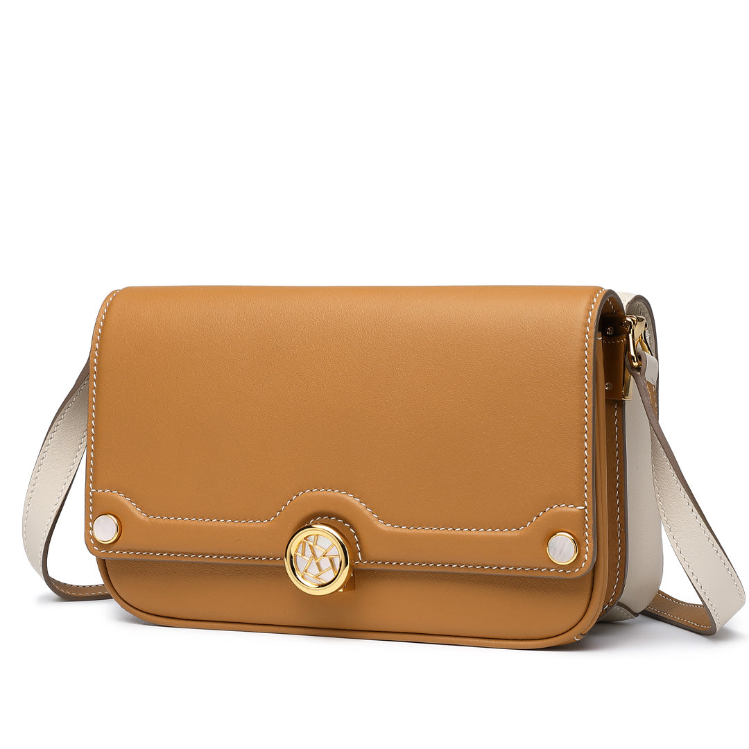 Handmade Biscuit SWIFT Leather Crossbody Gemini Saddle Bag