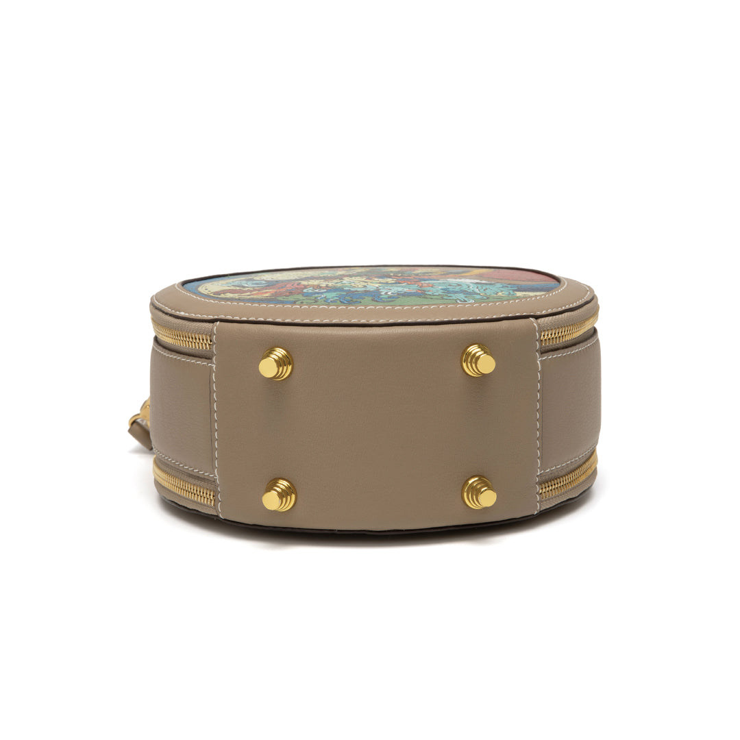 Handmade SWIFT Leather Round Painted Crossbody Bags