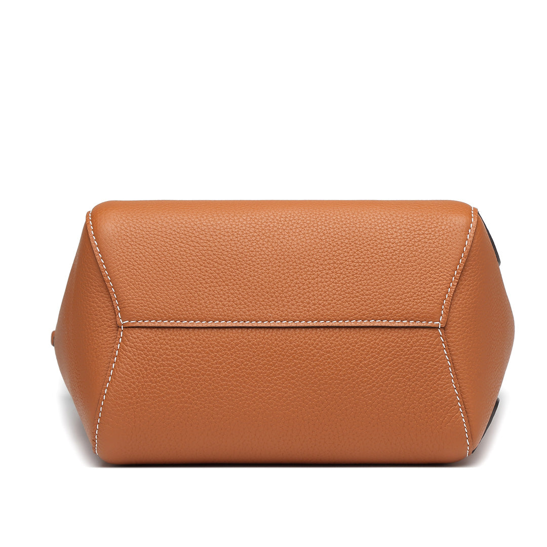 Handmade Gold Brown TOGO Leather Picotin Tote Bag