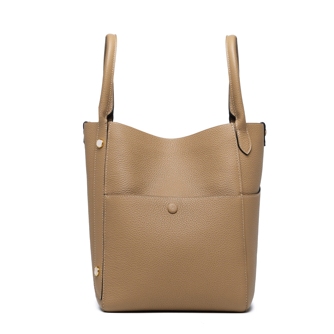 Handmade Milk Tea TOGO Leather Picotin Tote Bag