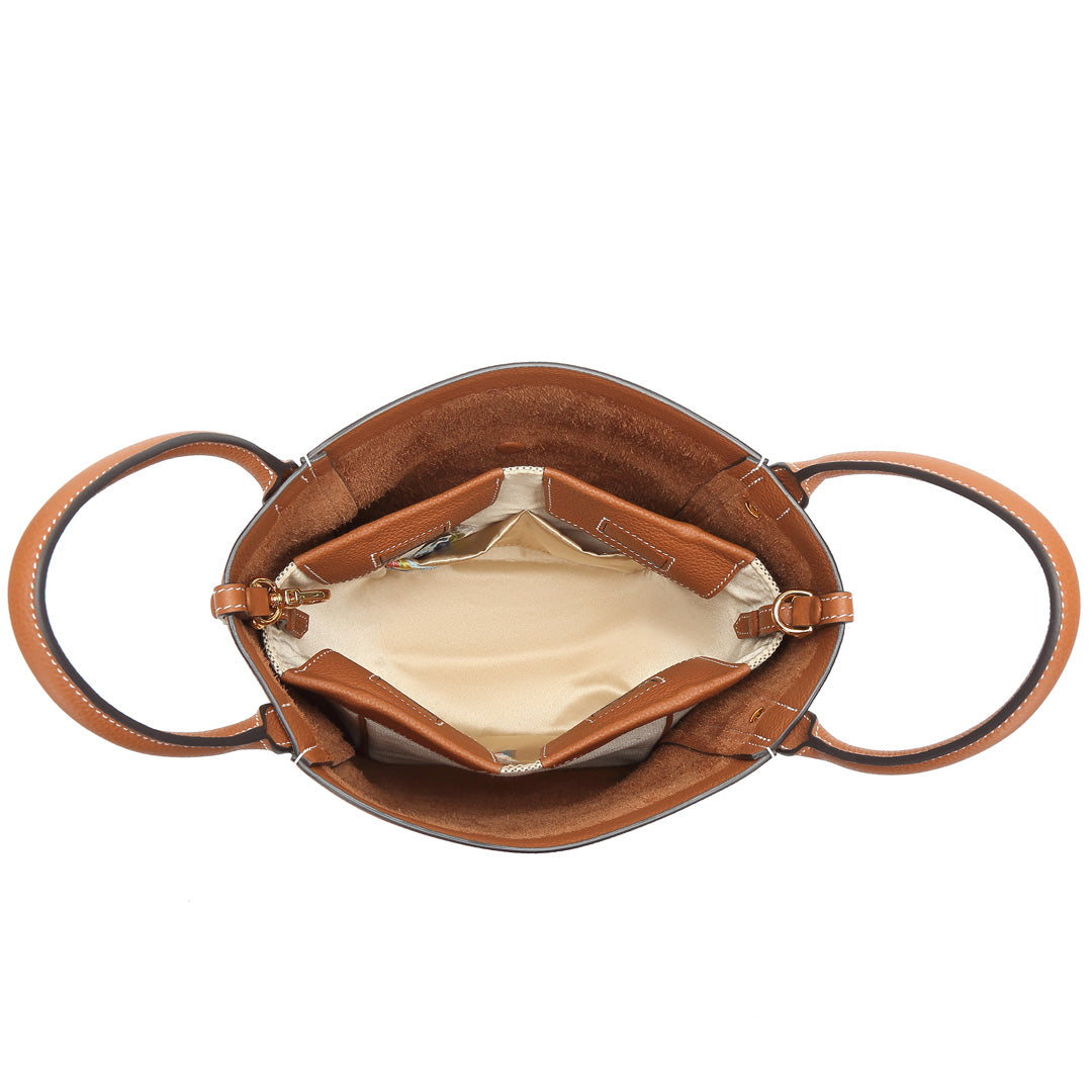 Handmade Gold Brown TOGO Leather Picotin Tote Bag