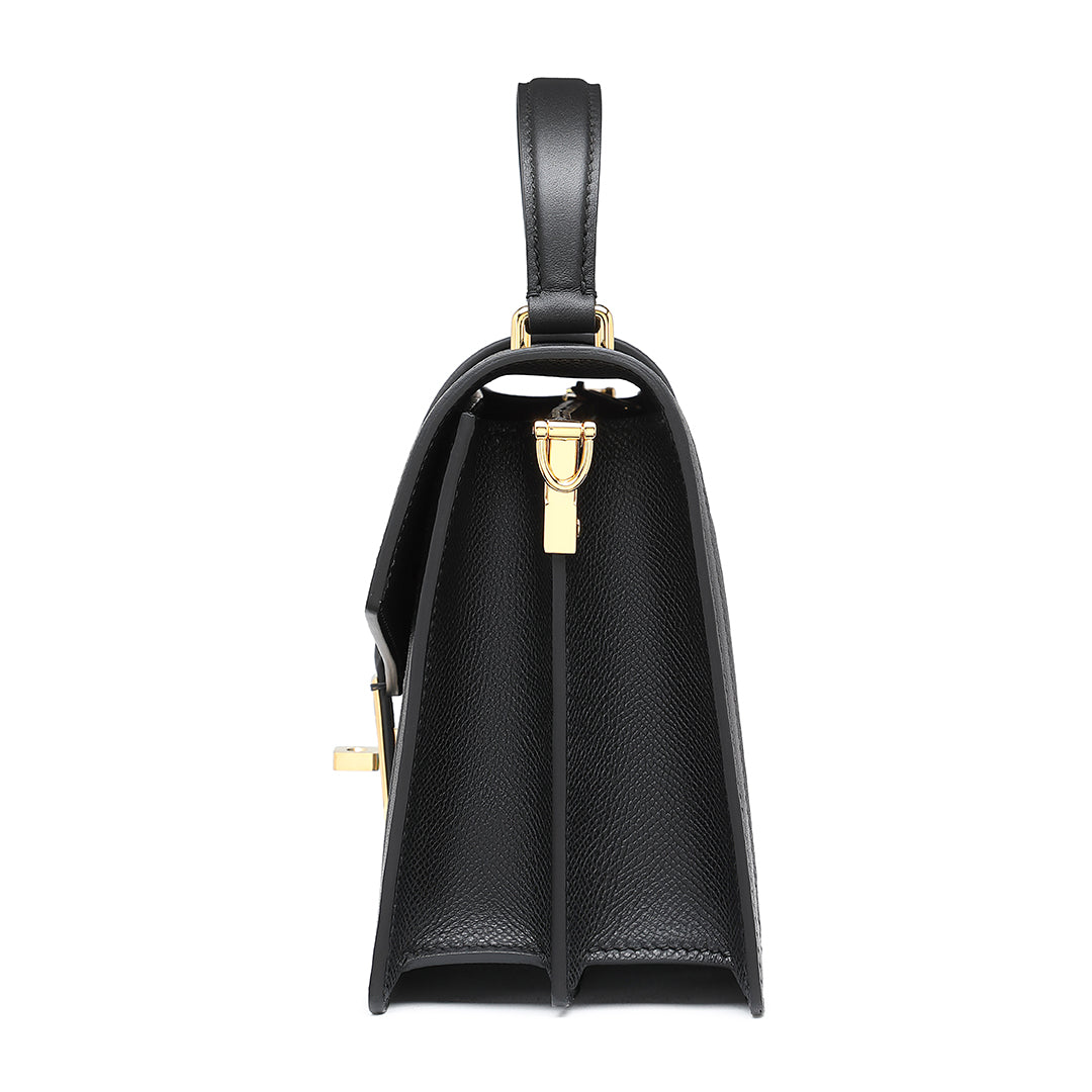 Handmade Black EP SWIFT Leather Organ Crossbody Bag