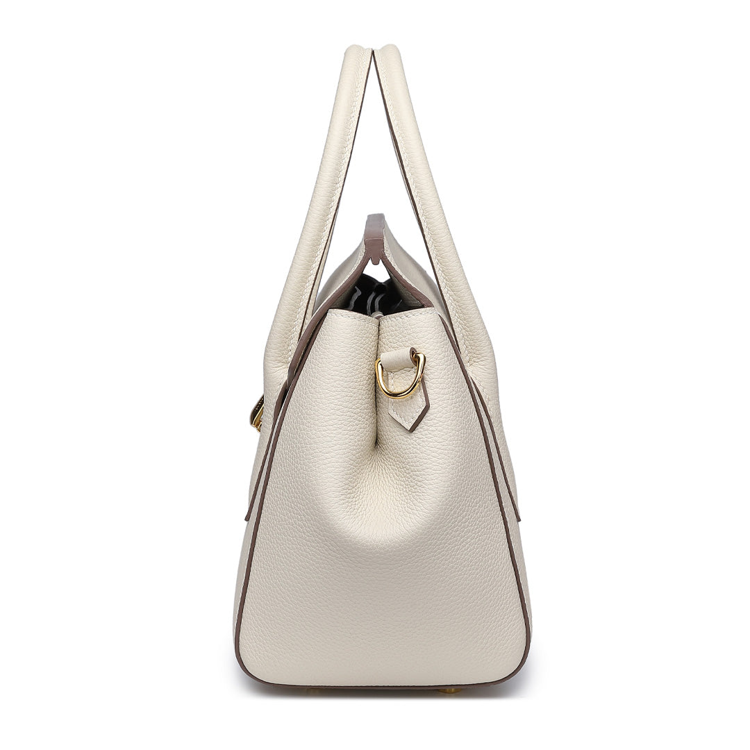 Handmade White TOGO Leather SongFu Tote Bag