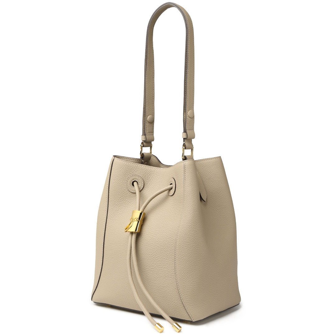 Handmade Apricot TOGO Leather Shoulder Bucket Bag