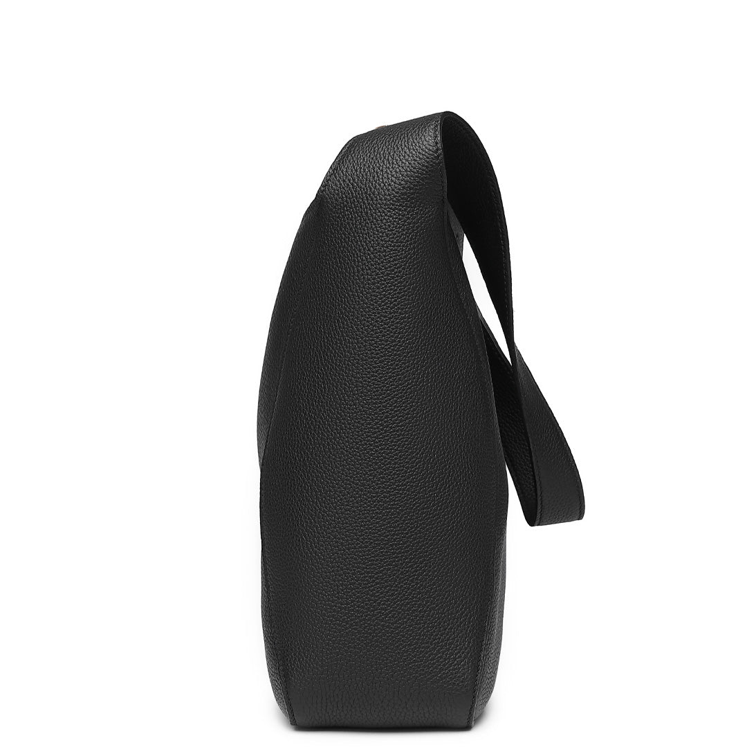 Handmade Black TOGO Leather Shoulder Hobo Bag